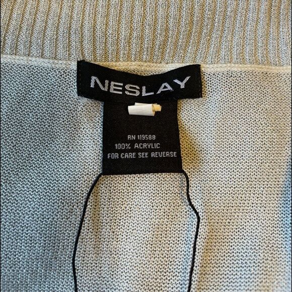 3/$25 NESLAY Shimmer Sparkle Silver Belted Long Sleeves Cardigan.Size XS - Picture 8 of 9